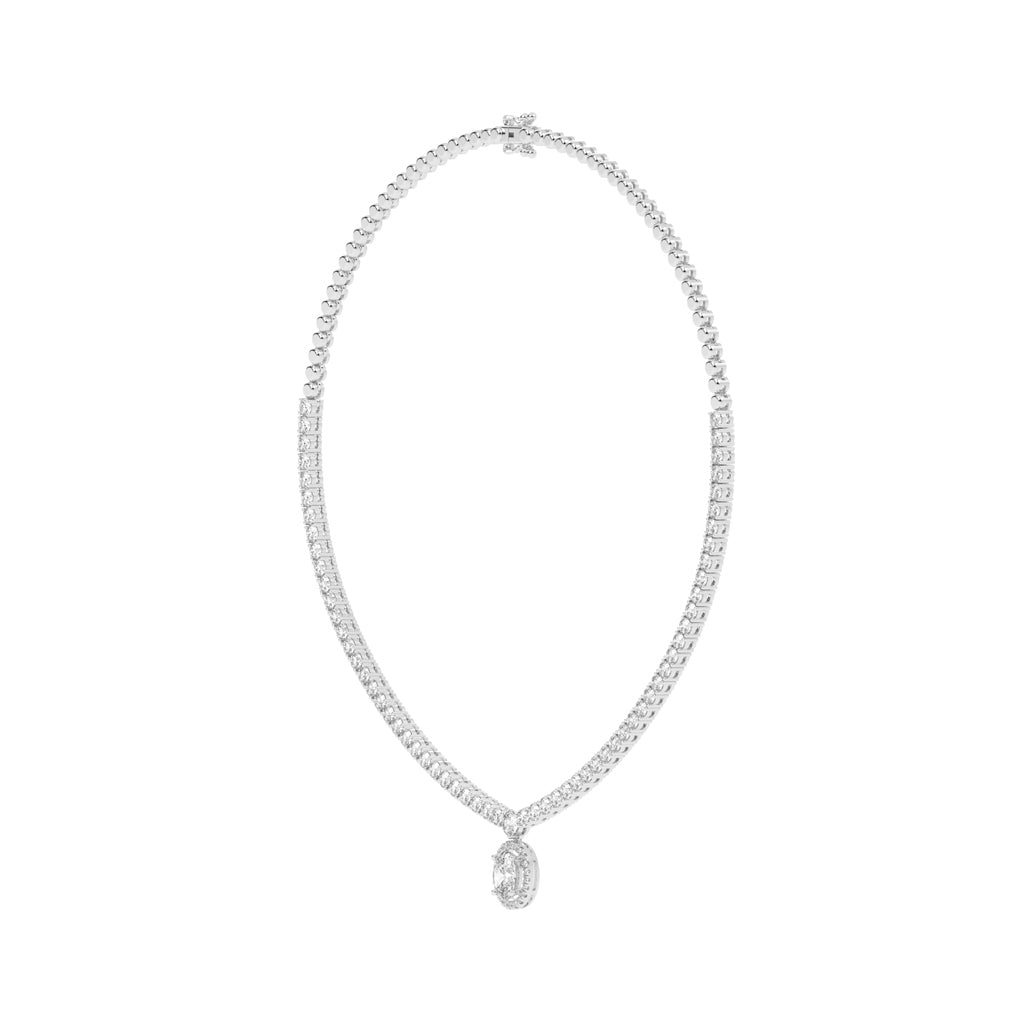 Solana Oval Drop Diamond Necklace