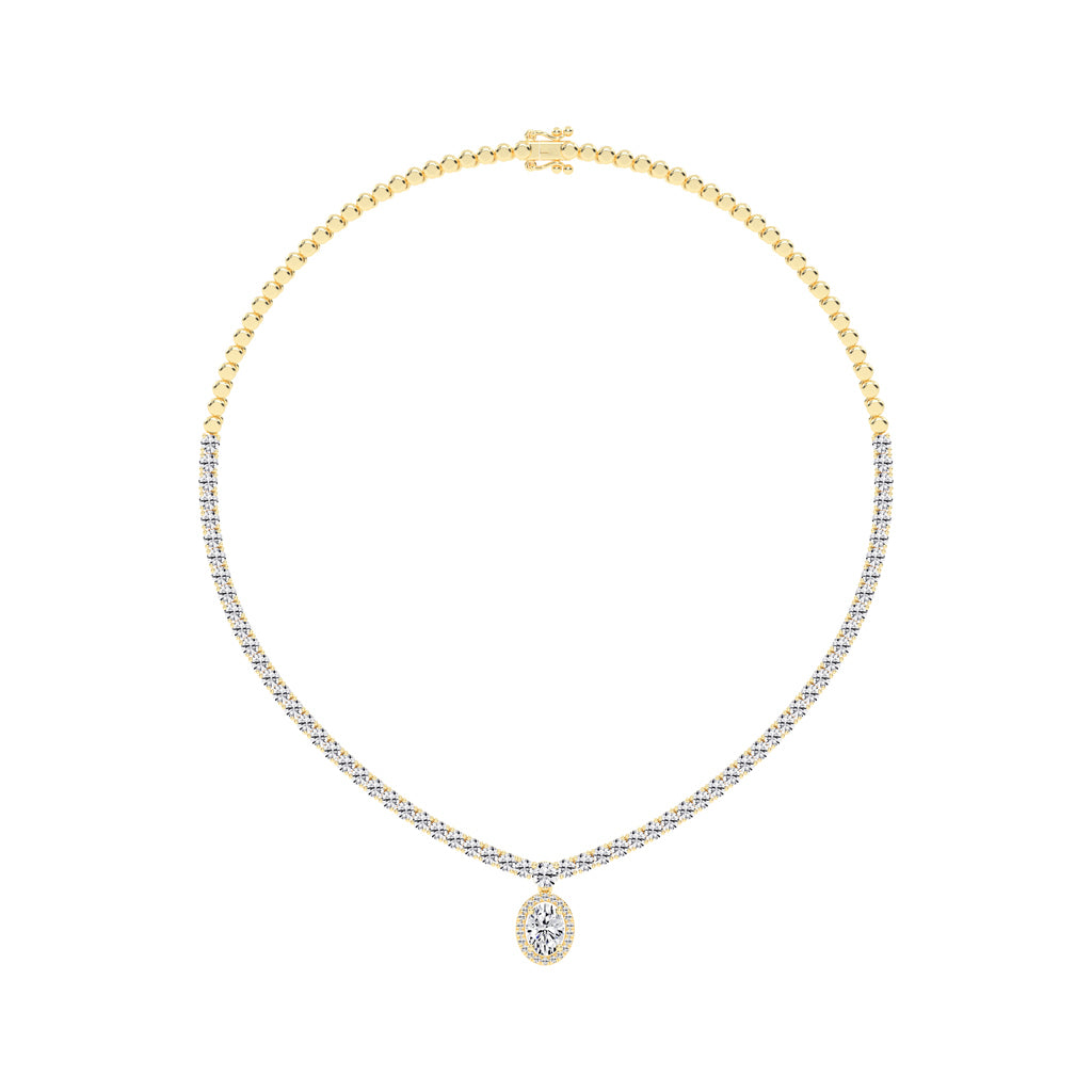 Solana Oval Drop Diamond Necklace