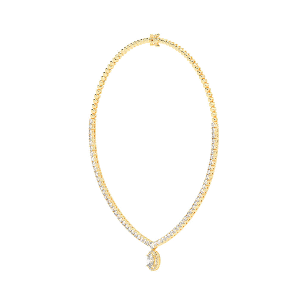 Solana Oval Drop Diamond Necklace