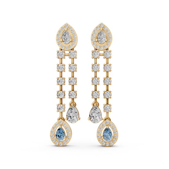 Pear Drop Linear Dangler Earrings