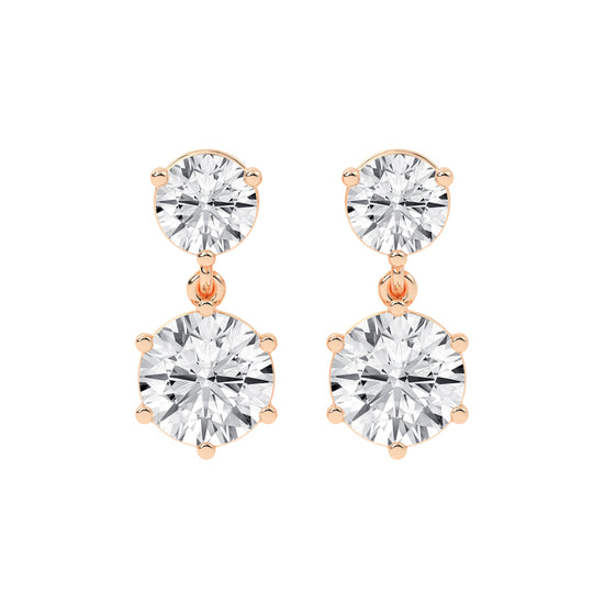 Classic Two-Stone Diamond Drop Earrings