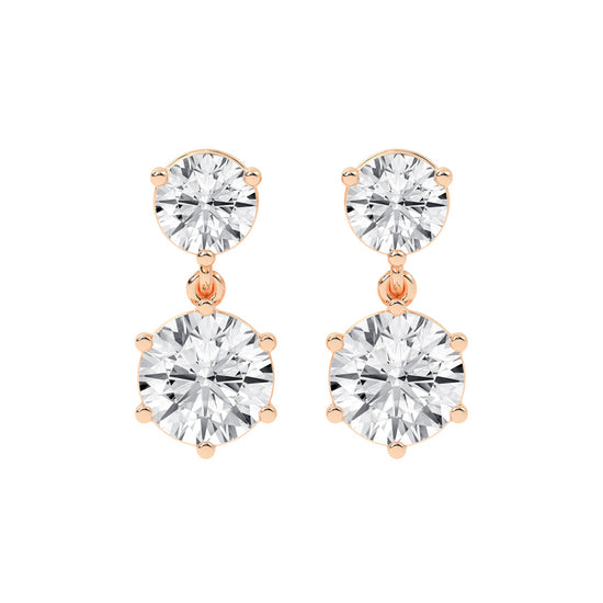 Classic Two-Stone Diamond Drop Earrings