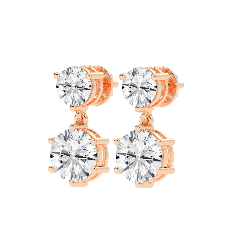Classic Two-Stone Diamond Drop Earrings
