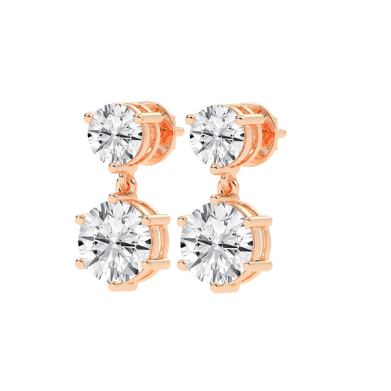 Classic Two-Stone Diamond Drop Earrings