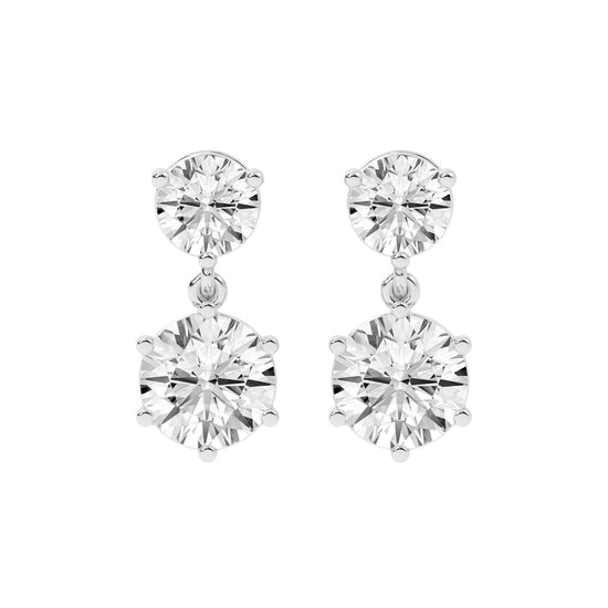 Classic Two-Stone Diamond Drop Earrings