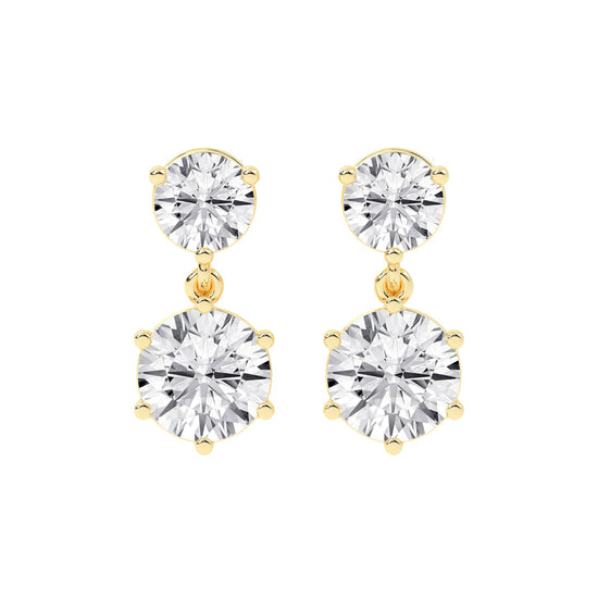 Classic Two-Stone Diamond Drop Earrings