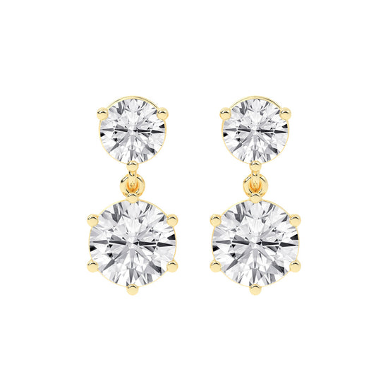 Classic Two-Stone Diamond Drop Earrings