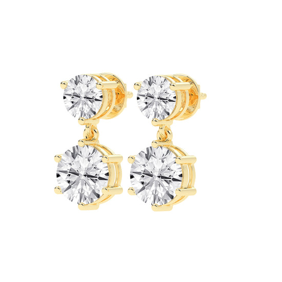 Classic Two-Stone Diamond Drop Earrings