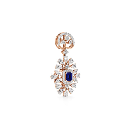 Royal Bloom Blue Sapphire Dangler Earrings