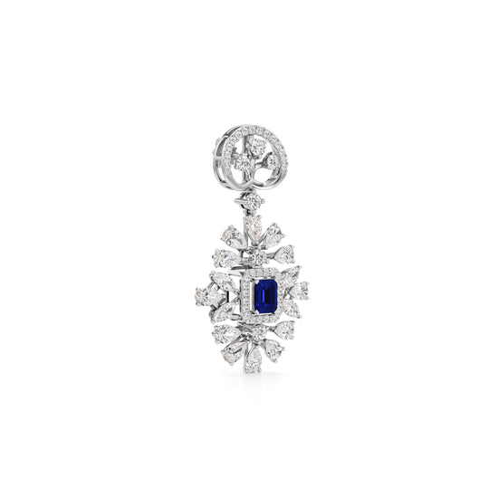Royal Bloom Blue Sapphire Dangler Earrings
