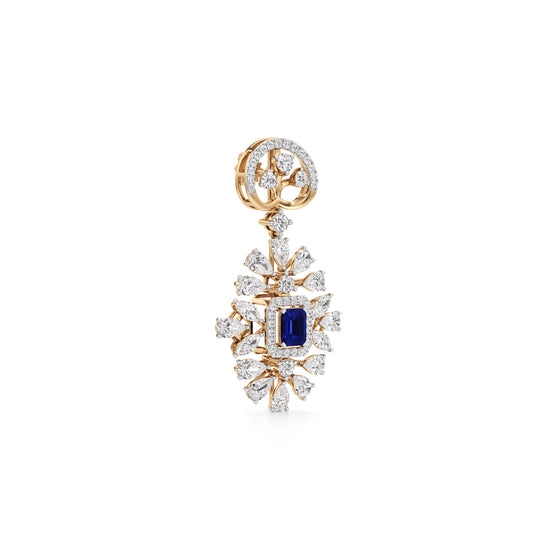 Royal Bloom Blue Sapphire Dangler Earrings