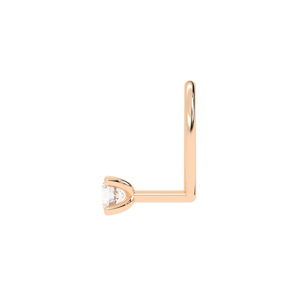 Aurora Glint Minimalist Round Diamond Nose Pin