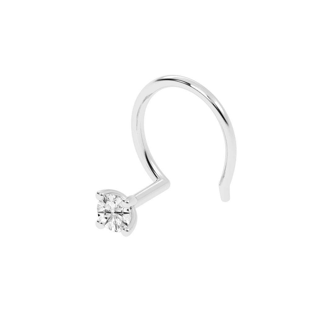 Aurora Glint Minimalist Round Diamond Nose Pin