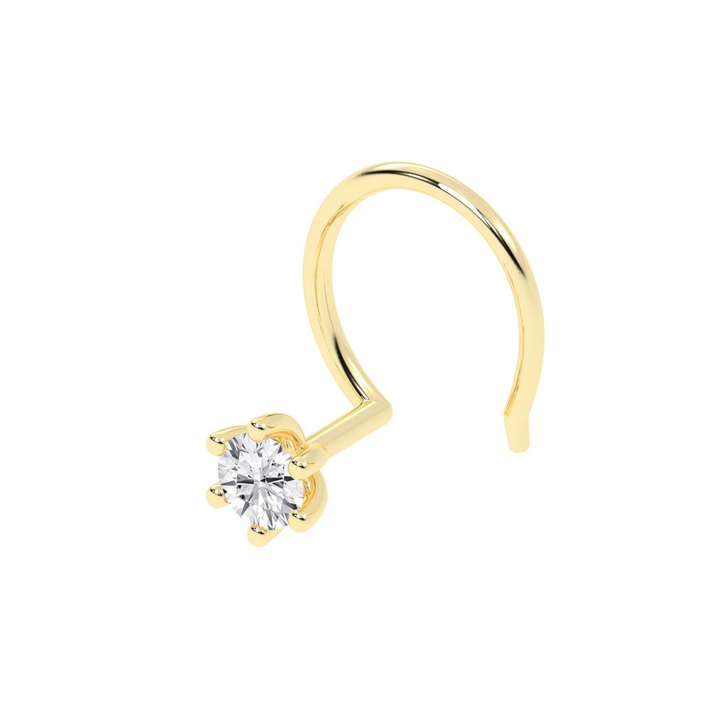 SunAura Spark 6-Prong Diamond Nose Pin