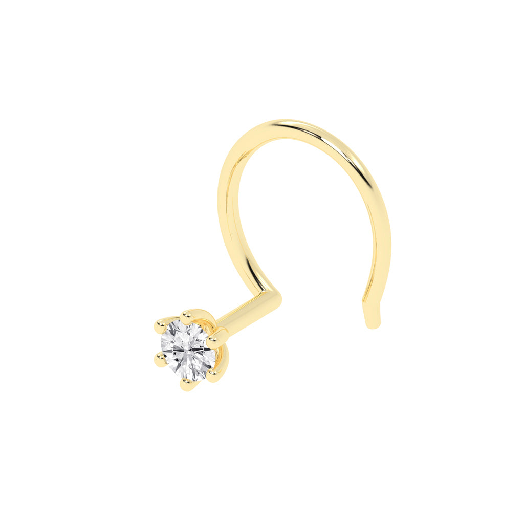 Elysia Sparkle Classic Round Diamond Nose Pin