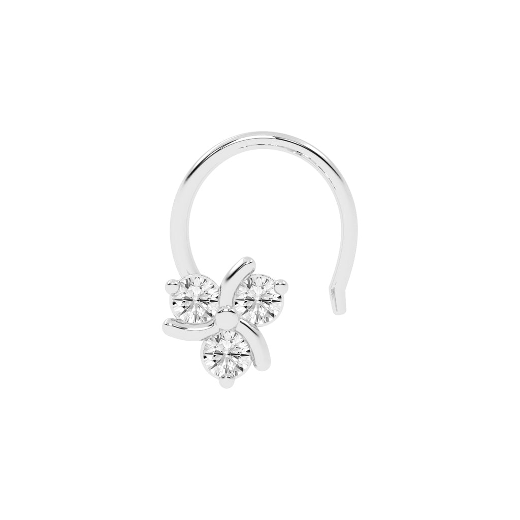 Tri-Sparkle Diamond Blossom Nose Stud