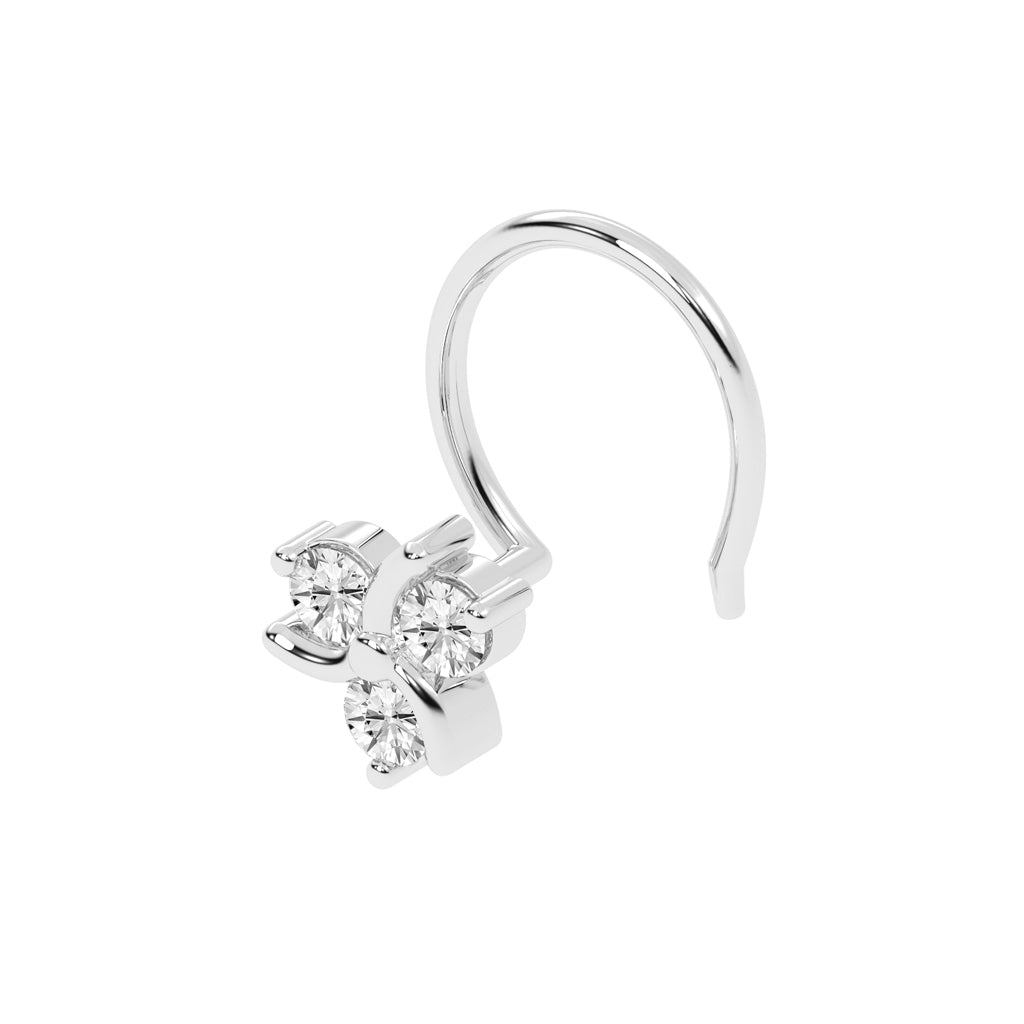 Tri-Sparkle Diamond Blossom Nose Stud