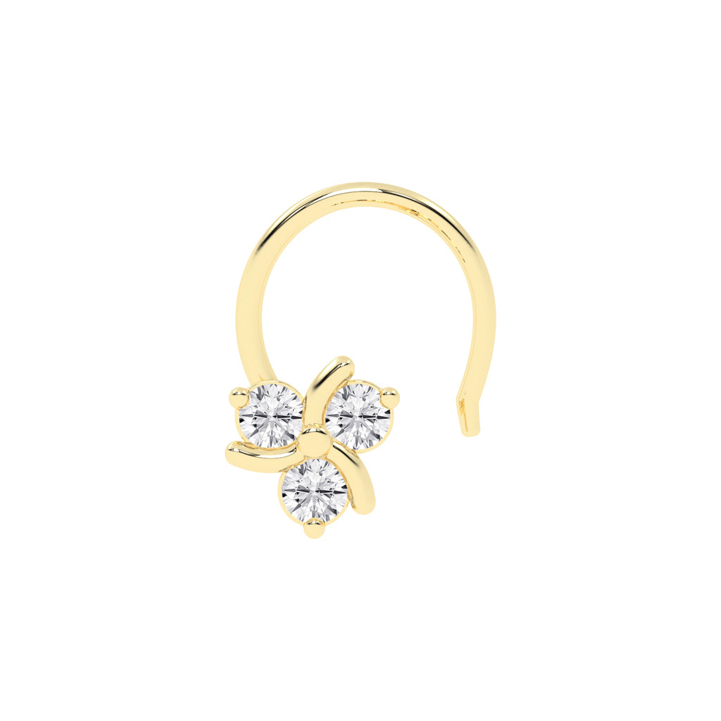 Tri-Sparkle Diamond Blossom Nose Stud