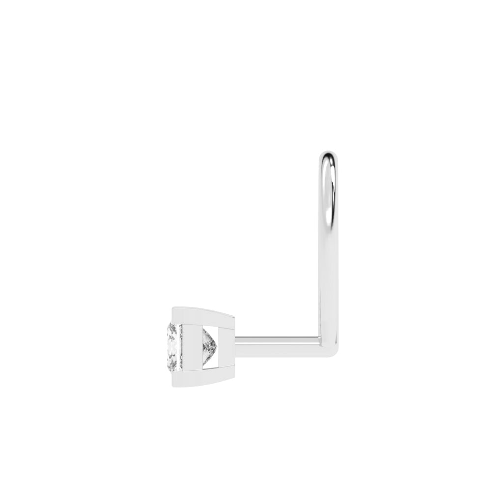 Elegant Princess-Cut Diamond Nose Stud