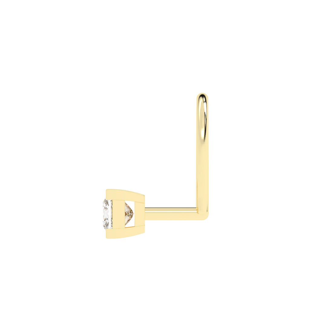 Elegant Princess-Cut Diamond Nose Stud