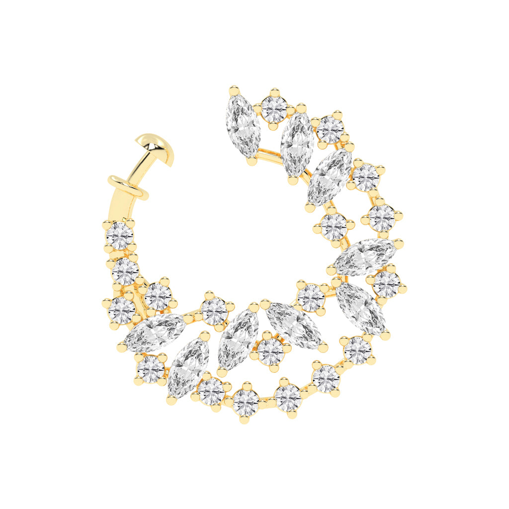 Luminous Diamond Swirl Piercing Stud Nose Pin