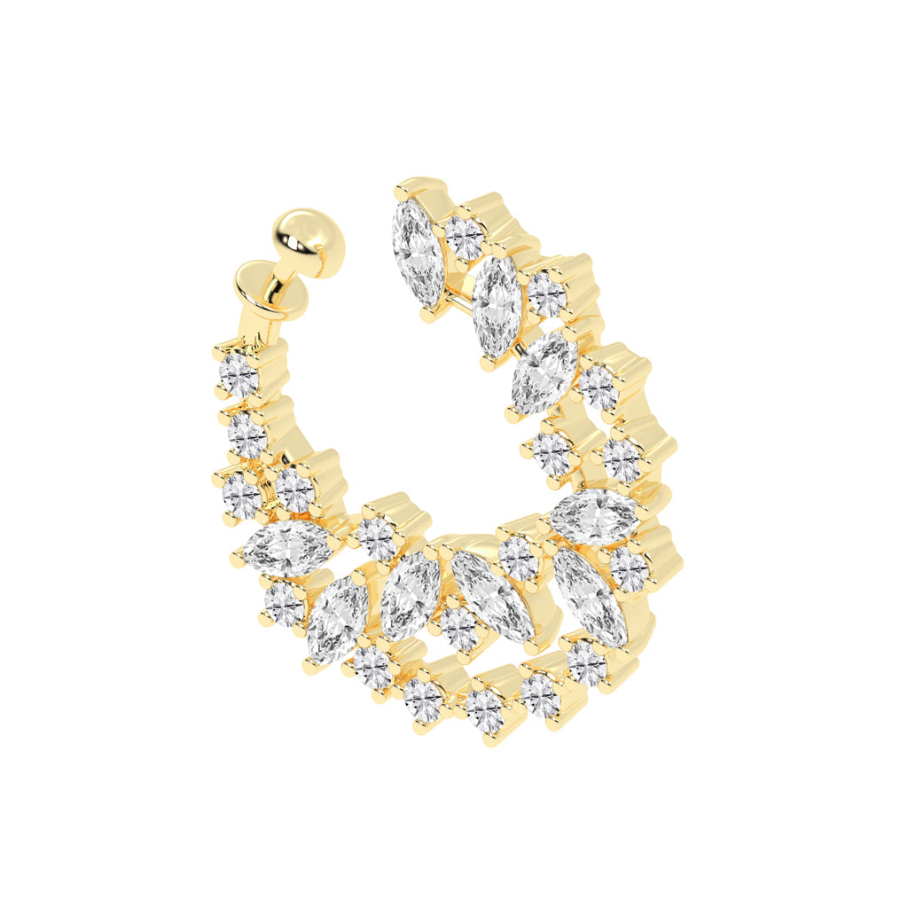Luminous Diamond Swirl Piercing Stud Nose Pin
