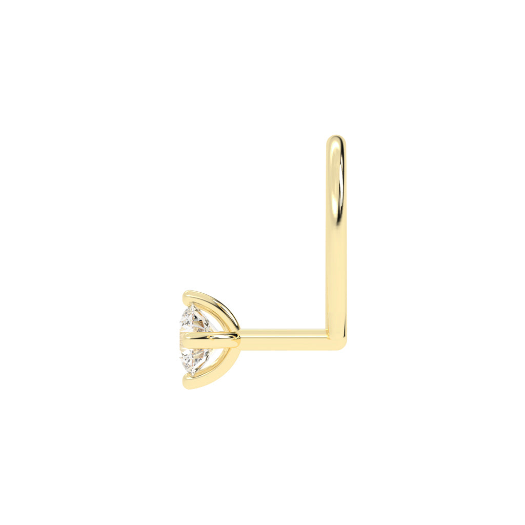 Dazzling Round Diamond U-Bend Nose Ring