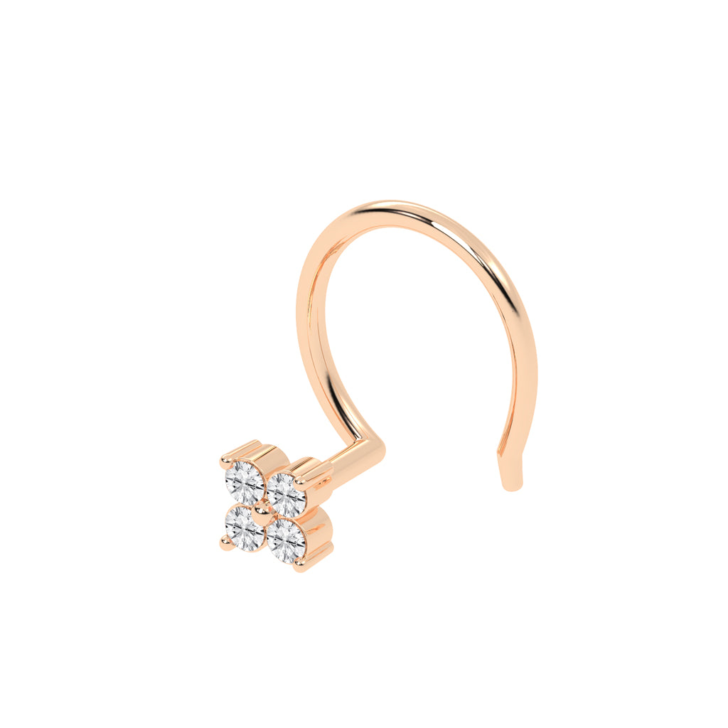 Dainty Floral Diamond Nose Pin