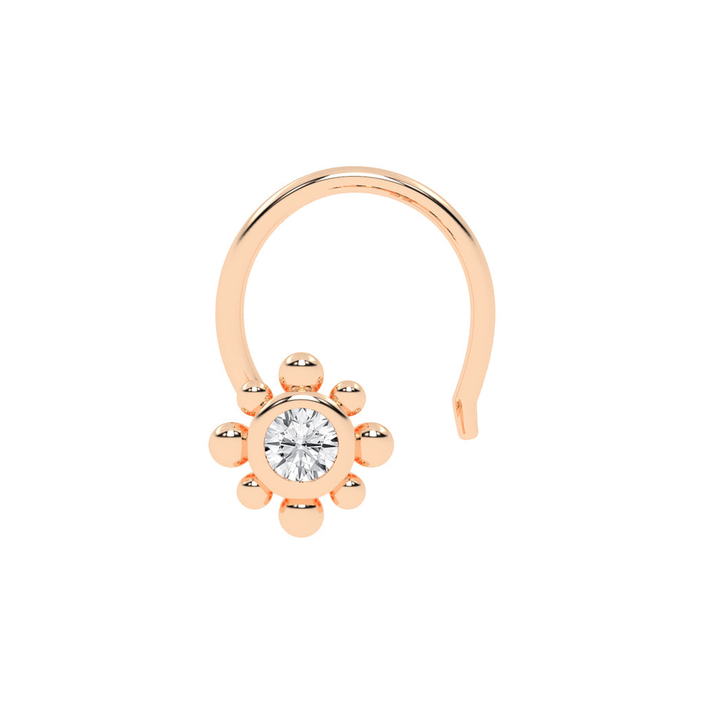 Beaded Bloom Diamond Nose Pin