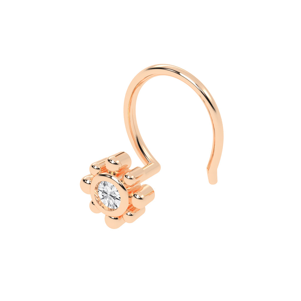 Beaded Bloom Diamond Nose Pin