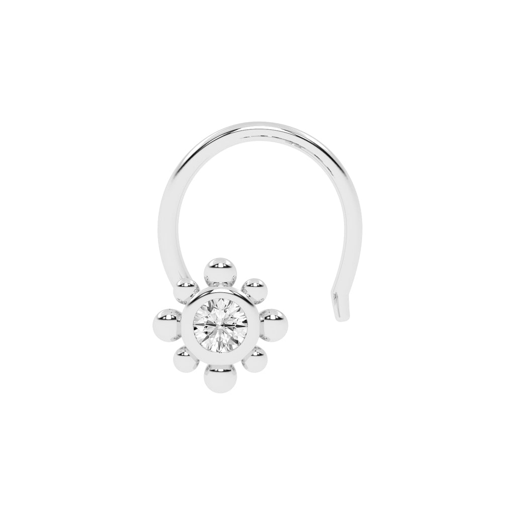 Beaded Bloom Diamond Nose Pin