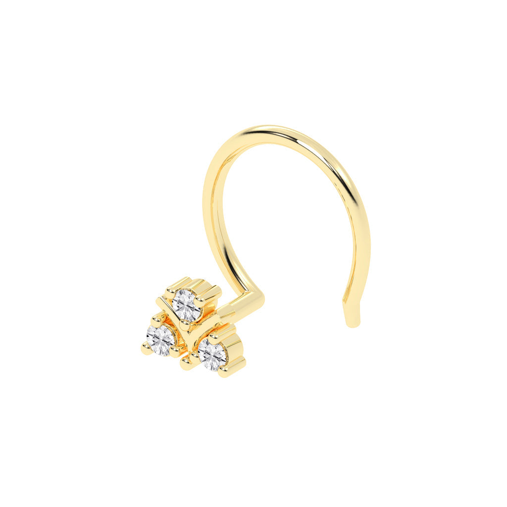 Regal Diamond Cluster Nose Pin