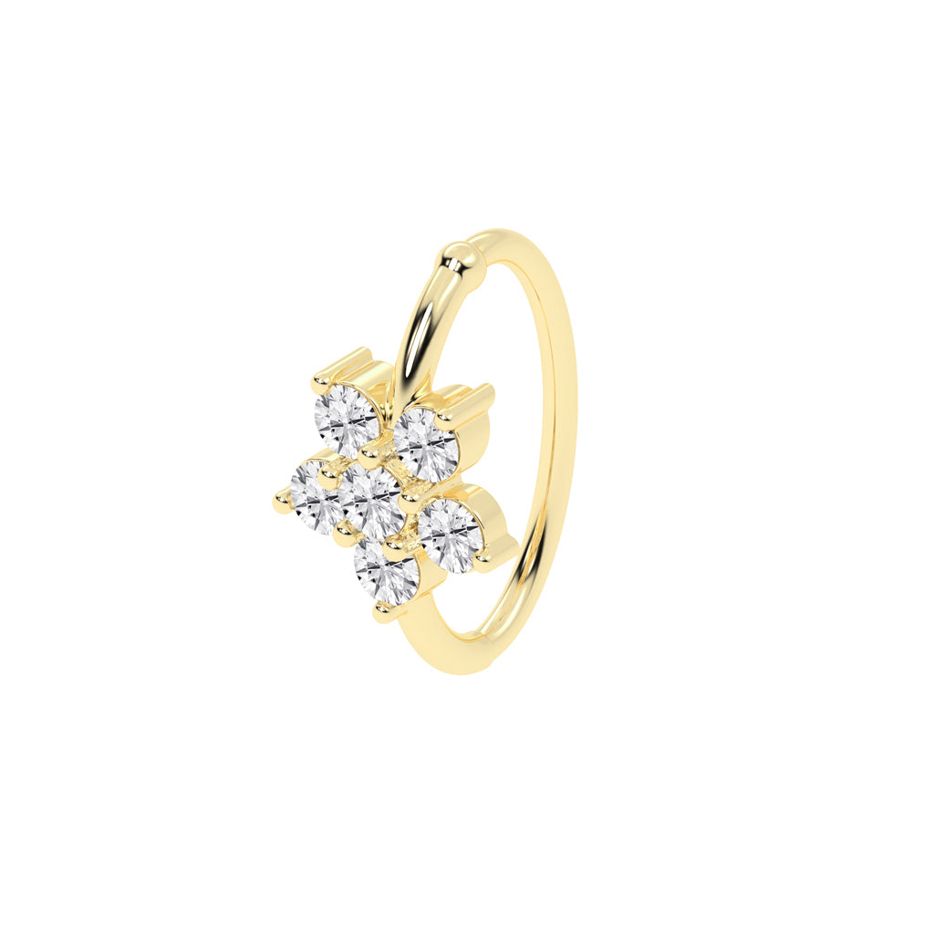 Blooming Diamond Floral Nose Pin
