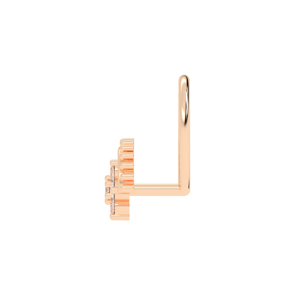 Diamond Floral Arch Nose Pin