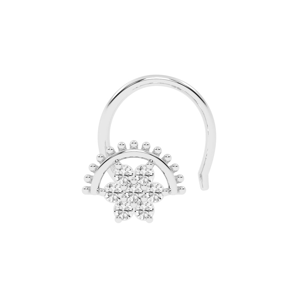 Diamond Floral Arch Nose Pin
