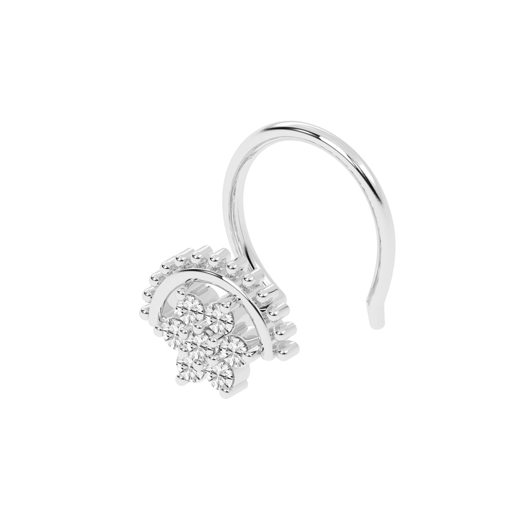 Diamond Floral Arch Nose Pin