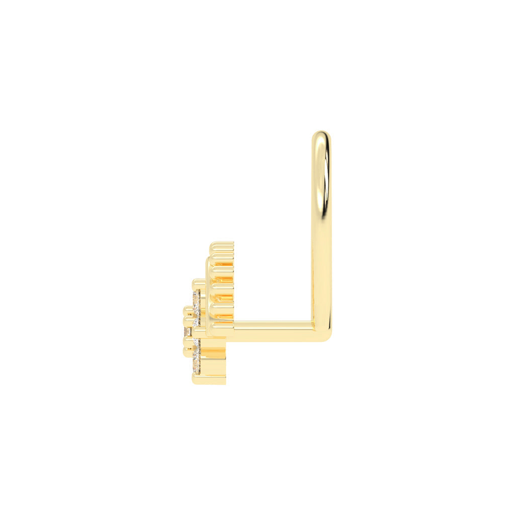 Diamond Floral Arch Nose Pin