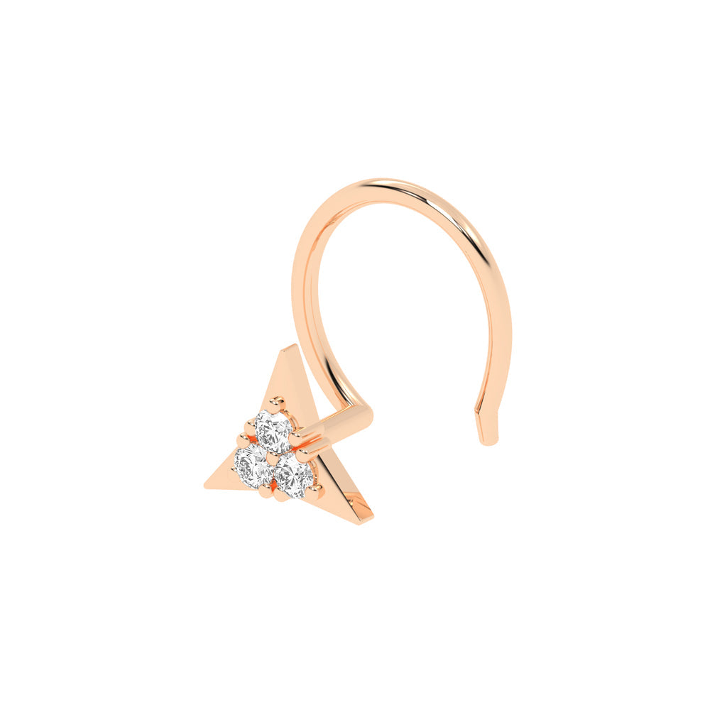 Sparkling Triangle Diamond Nose Pin