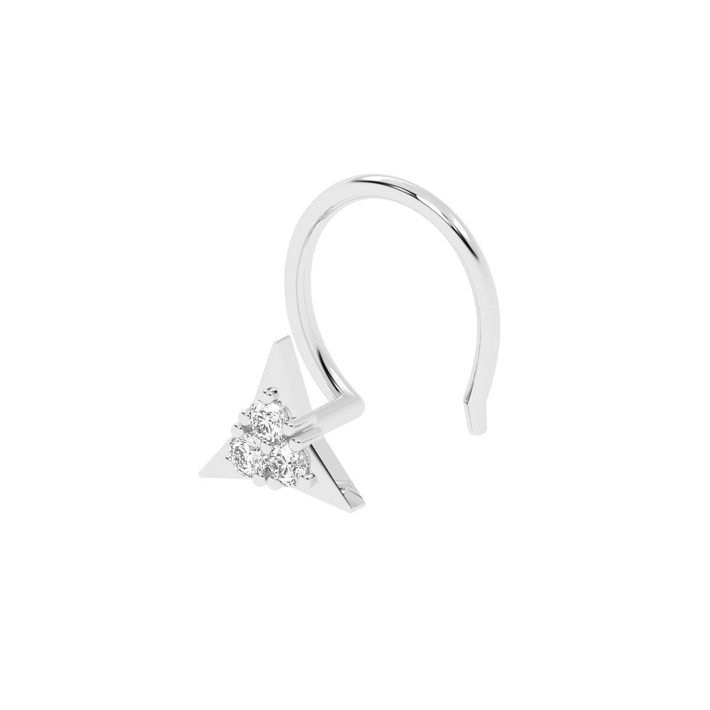 Sparkling Triangle Diamond Nose Pin