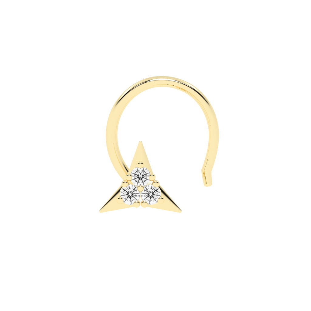 Sparkling Triangle Diamond Nose Pin