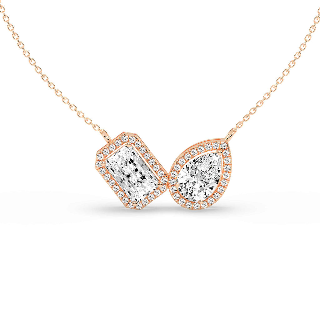 Dioris Multishape Friendly Halo Lab Diamond Pendant