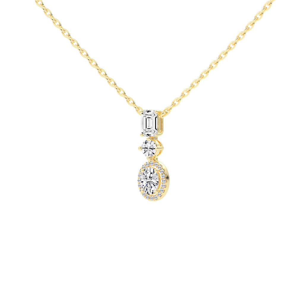 Mirabelle Three Tiered Fancy Lab Ddiamond Pendant