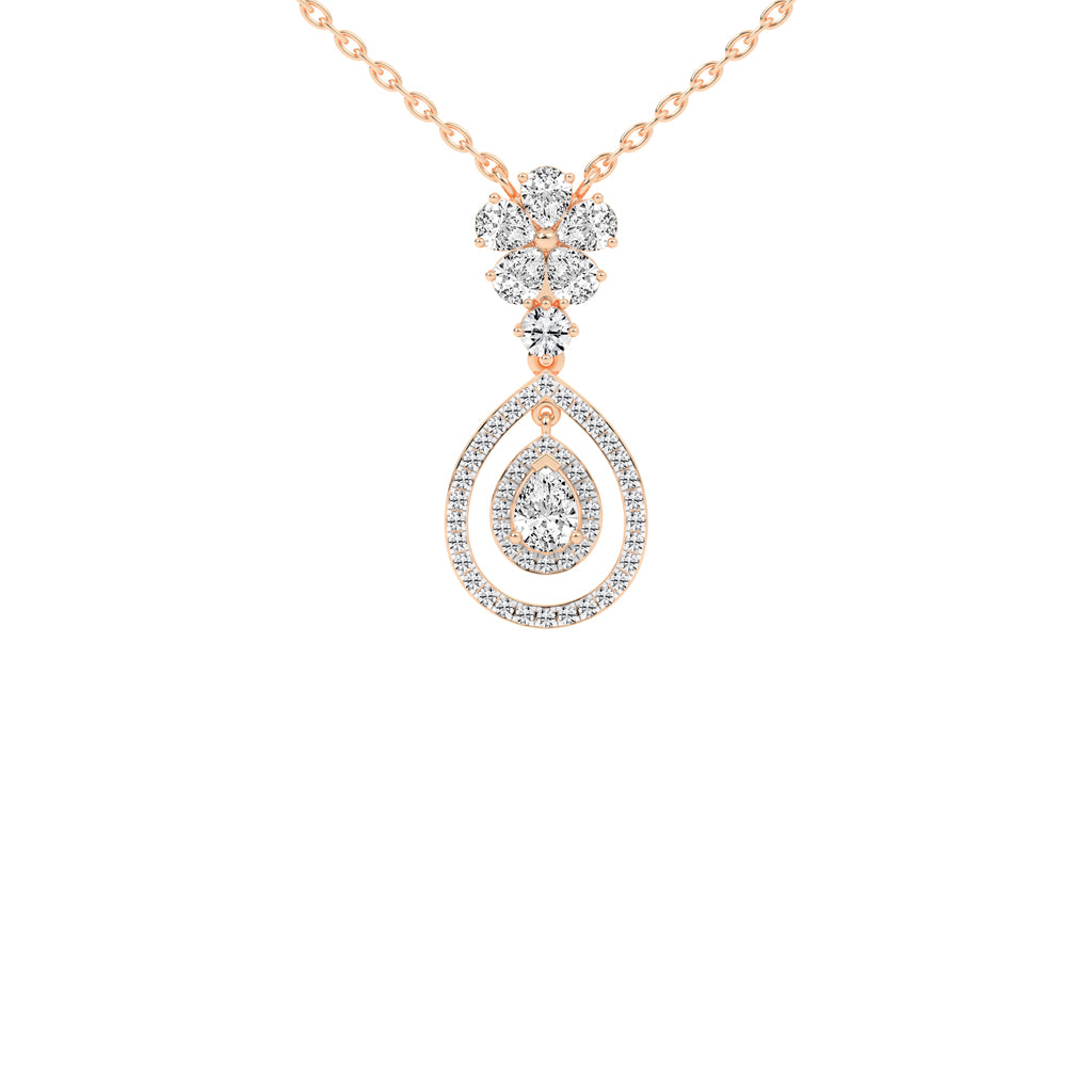 Prisma pear cut Double halo lab diamond Pendant