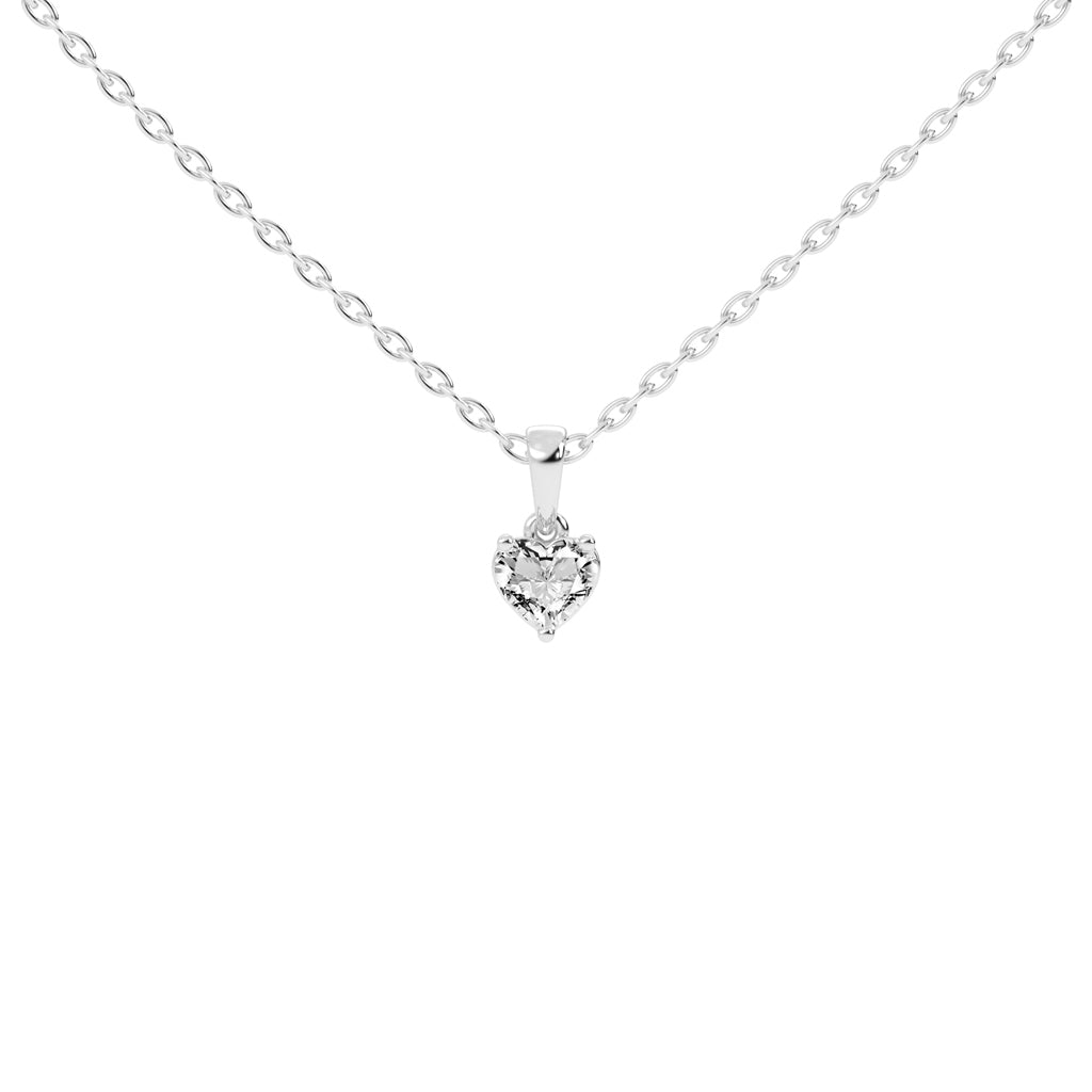 Serenity heart cut solitaire lab diamond Pendant