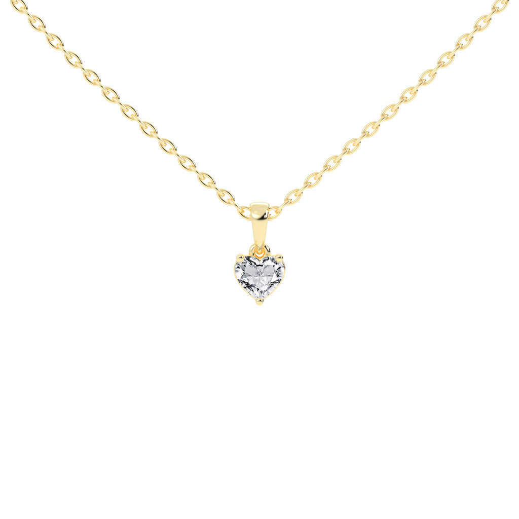 Serenity heart cut solitaire lab diamond Pendant