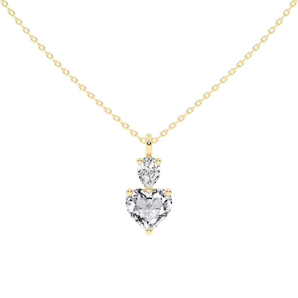 Nobility three prong Multishape solitaire lab diamond Pendant