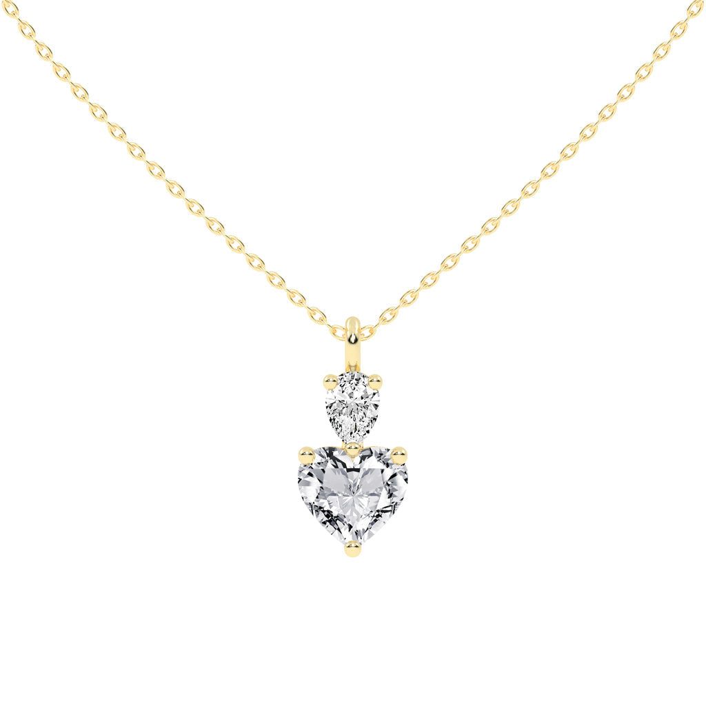 Nobility three prong Multishape solitaire lab diamond Pendant
