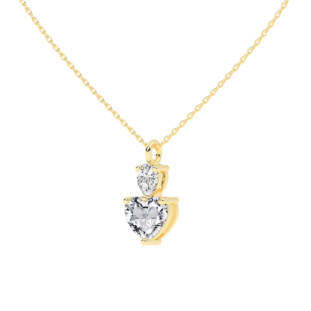 Nobility three prong Multishape solitaire lab diamond Pendant