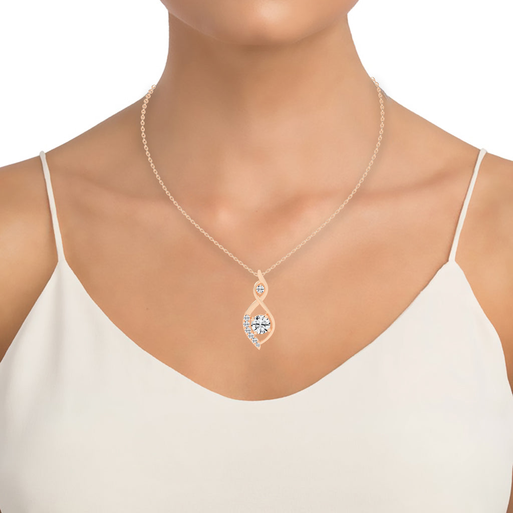 Quiesa Infinity round cut Delicate lab diamond Pendant