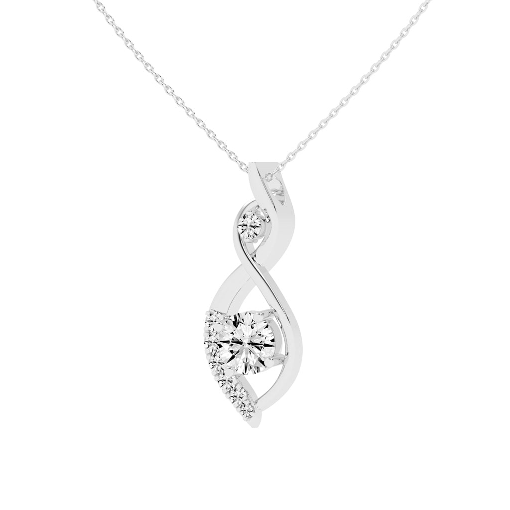 Quiesa Infinity round cut Delicate lab diamond Pendant